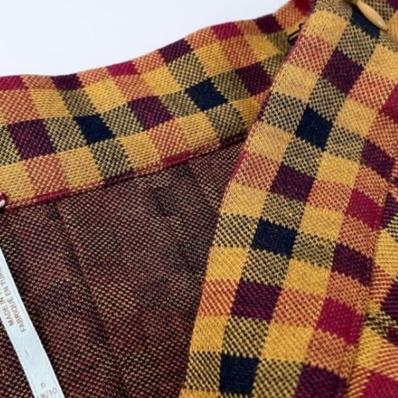 🆕 Free People Honey Plaid High Rise Heavy Fabric Skirt. NWT - Picture 8 of 9